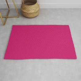 [ Thumbnail: Dark Orchid and Red Colored Striped Pattern Rug ]