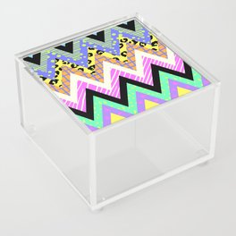 Trendy hipster neon colors geometric chevron Acrylic Box