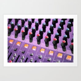 Sound mixer buttons in concert Art Print