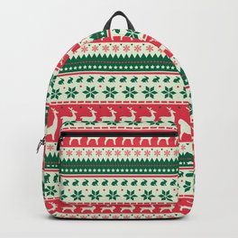 Christmas Pattern Knitted Stitch Deer Snowflake Backpack
