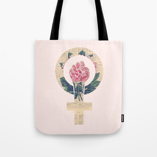 Respect, equality, women's liberation. Feminism Power Fist / Raised Fist Tote Bag