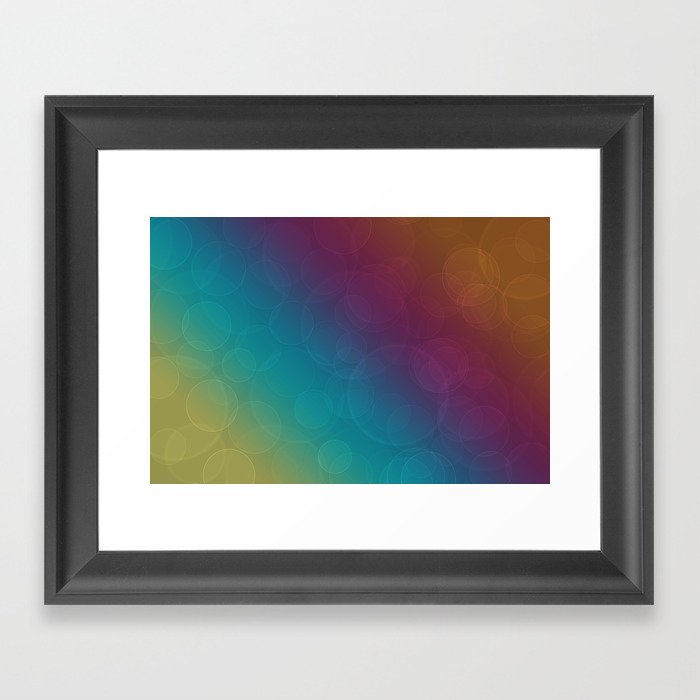 Bohek Bubbles on Rainbow of Color - Ombre multi Colored Spheres Framed Art Print