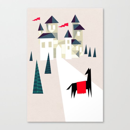 The horse and his castle Canvas Print