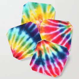 Retro Rainbow Colourful Tie Dye Coaster