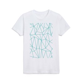 Geometric Cobweb (Teal & White Pattern) Kids T Shirt