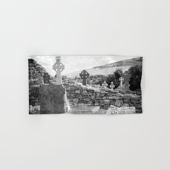 Halloween Graveyard | Horror | Black and White Cemetery | Gothic Graves | Hand & Bath Towel