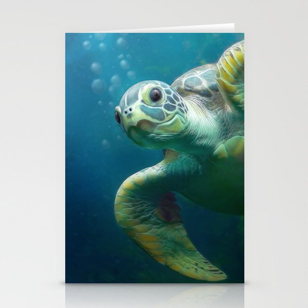 bubbles  the cute turtle Stationery Cards