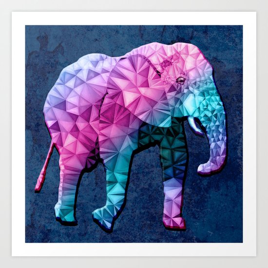 abstract elephant Art Print