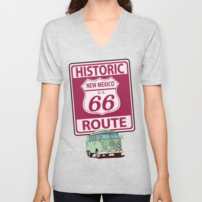 Route 66 V Neck T Shirt