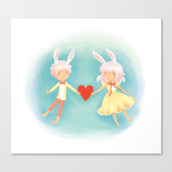 Bunny Hearts Canvas Print