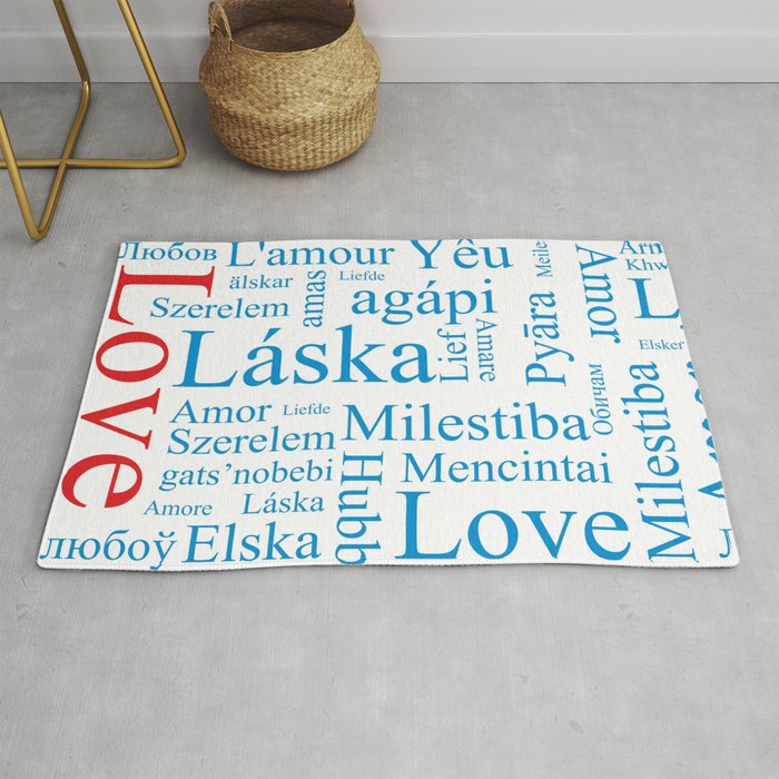 Word Love In Different Languages Rug By Jeshta Society6