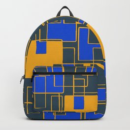 Abstract Tiles Yellow and Blue Backpack