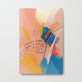 Find Joy. The Abstract Colorful Florals Metal Print | Floral, Flowers, Abstract, Minimalism, Mhn, Originaquote, Painting, Watercolor, Pop Art, Curated 