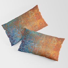 Vintage Rust, Copper and Blue Pillow Sham | Pattern, Colorful, Graphicdesign, Bohemian, Minimal, Rusty, Retro, Marble, Vintage, Modern 