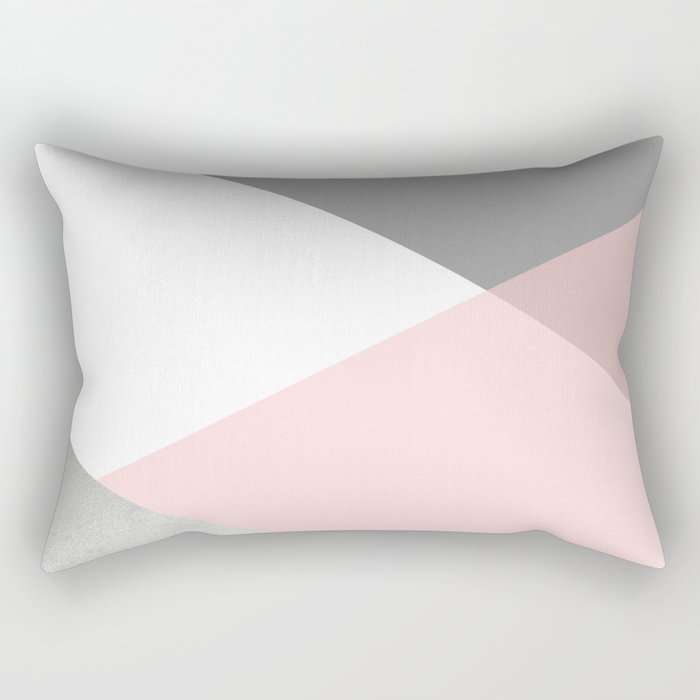 Geometrics - grey blush silver Rectangular Pillow