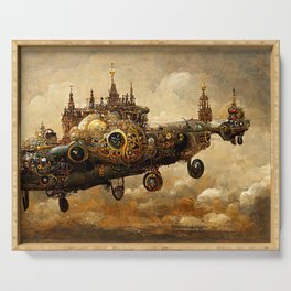 Steampunk Flying Fortress Serving Tray