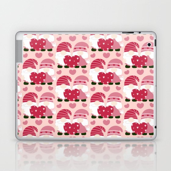 Cute Valentines Day Heart Gnome Lover Laptop & iPad Skin