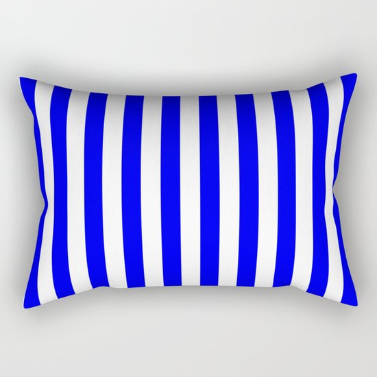 Vertical Stripes (Blue/White) Rectangular Pillow