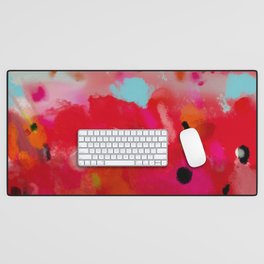 red poppies field abstract Desk Mat