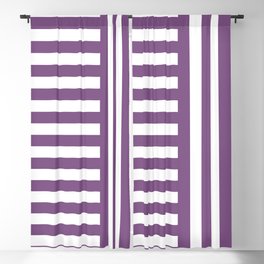 Elegant Stripes Purple Violet + White Blackout Curtain