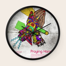 tattoo praying hands Wall Clock