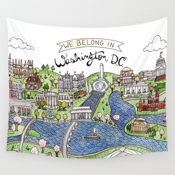 Washington DC Wall Tapestry by Brooke Weeber  Society6