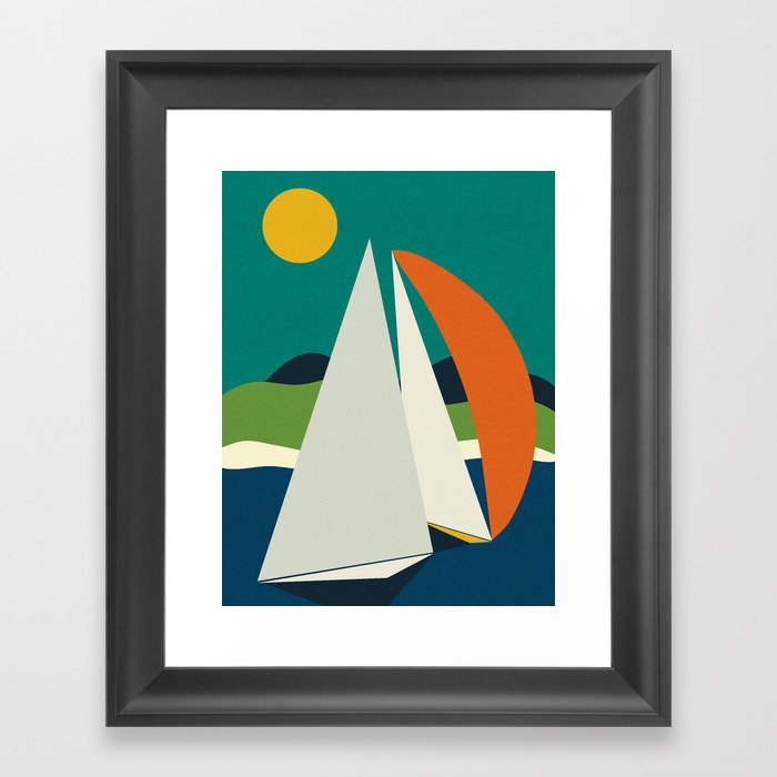 mid century sails Framed Art Print