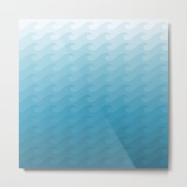 Sea Waves Pastel Blue  Metal Print | Summer, Seawaves, Graphicdesign, Waves, Pastelblue, Digital, Meditation, Summerblue, Summervibes, Bluecolors 
