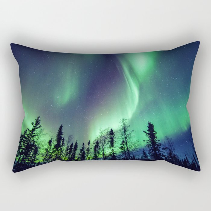 Northern Lights in Yellowknife Rectangular Pillow