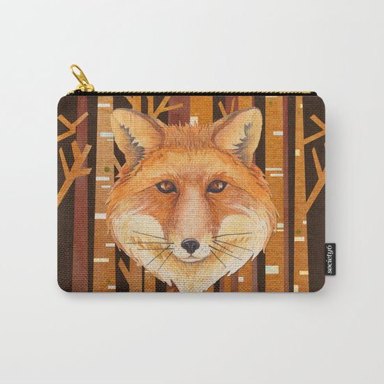 Fox Wild animal in the forest- abstract artwork #Society6 Carry-All Pouch