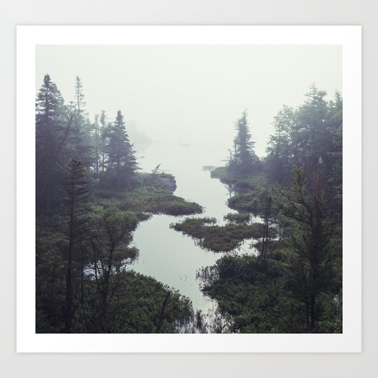 Moonlit Fogscape Art Print
