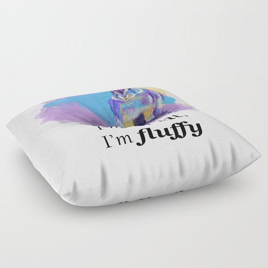 I m not fat I m fluffy - bunny rabbit illustration, funny quote Floor Pillow by Flo Art Studio ...