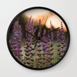The delicacy Wall Clock | Color, Calm, Purple, Flowers, Green, Digital, Art, Backgroud, Beauty, Summer 