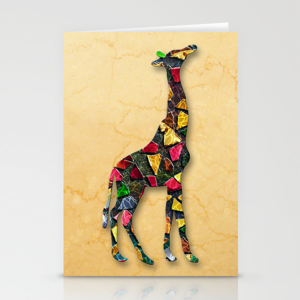 Animal Mosaic - The Giraffe Stationery Cards by Klara Acel | Society6
