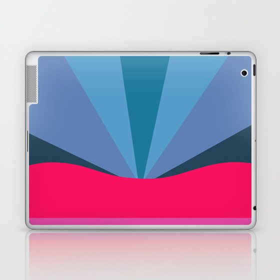 Cover V - Colorful Sunset Retro Abstract Geometric Minimalistic Design Pattern Laptop & iPad Skin