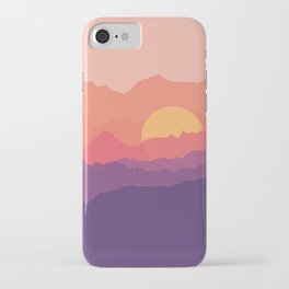 Minimal abstract sunset mountains III iPhone Case