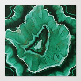 Malachite Marble With Gold Veins Canvas Print