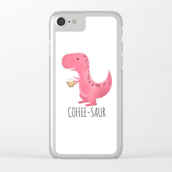Coffee-saur | Pink Clear iPhone Case