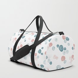 Vintage pastel pink and blue rose doodle pattern Duffle Bag