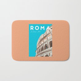 Rome, Italy Colosseum / Roma Il Colosseo, Italia Travel Poster Bath Mat | Rome, Italian, Travelposter, Wanderlust, Drawing, Colosseum, Graphicdesign, Travel, Illustration, Digital 