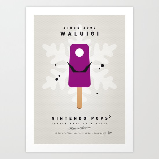 My NINTENDO ICE POP - Waluigi Art Print
