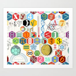 Math in color (white Background) Art Print