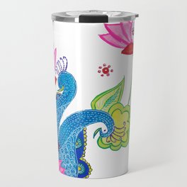 Lotus Peacock Travel Mug