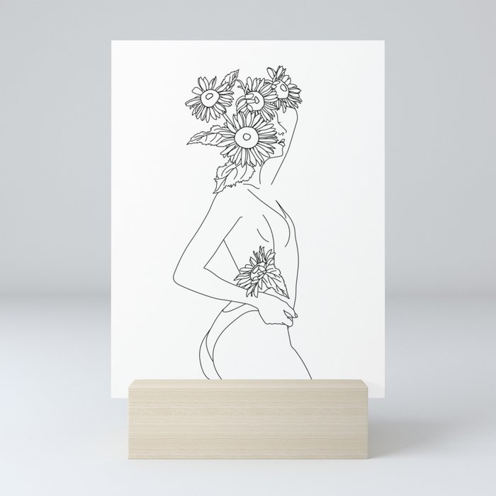 Sunflower Woman Mini Art Print