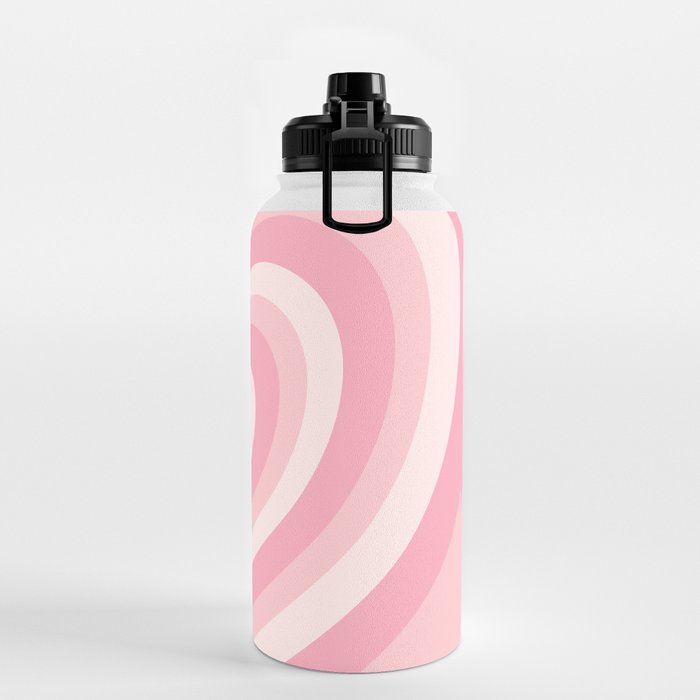 Pink Love Hearts Water Bottle by Simple Decor