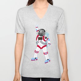 Disco Ball Astronaut V Neck T Shirt