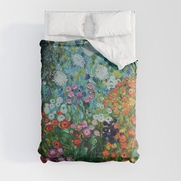 Flower Garden Riot of Colors by Gustav Klimt Comforter