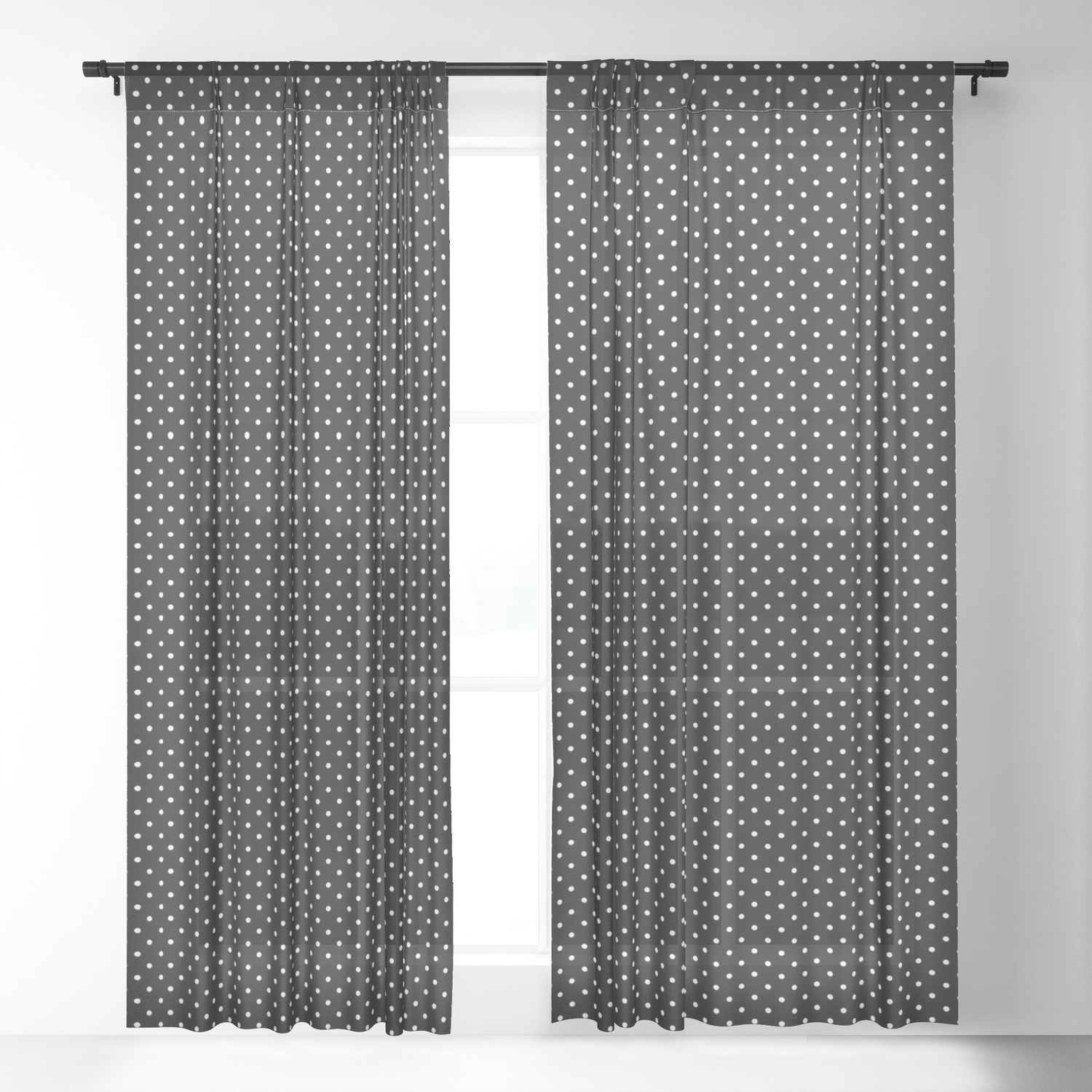 Black And White Polka Dot 2 Sheer Curtain By Decoli Society6