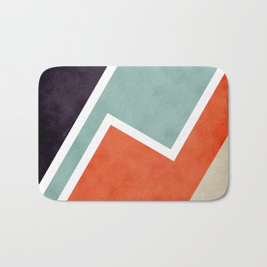 Colorful Textural Abstract Graphic Bath Mat