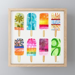 Summer day ice pops - rainbow popsicles Framed Mini Art Print